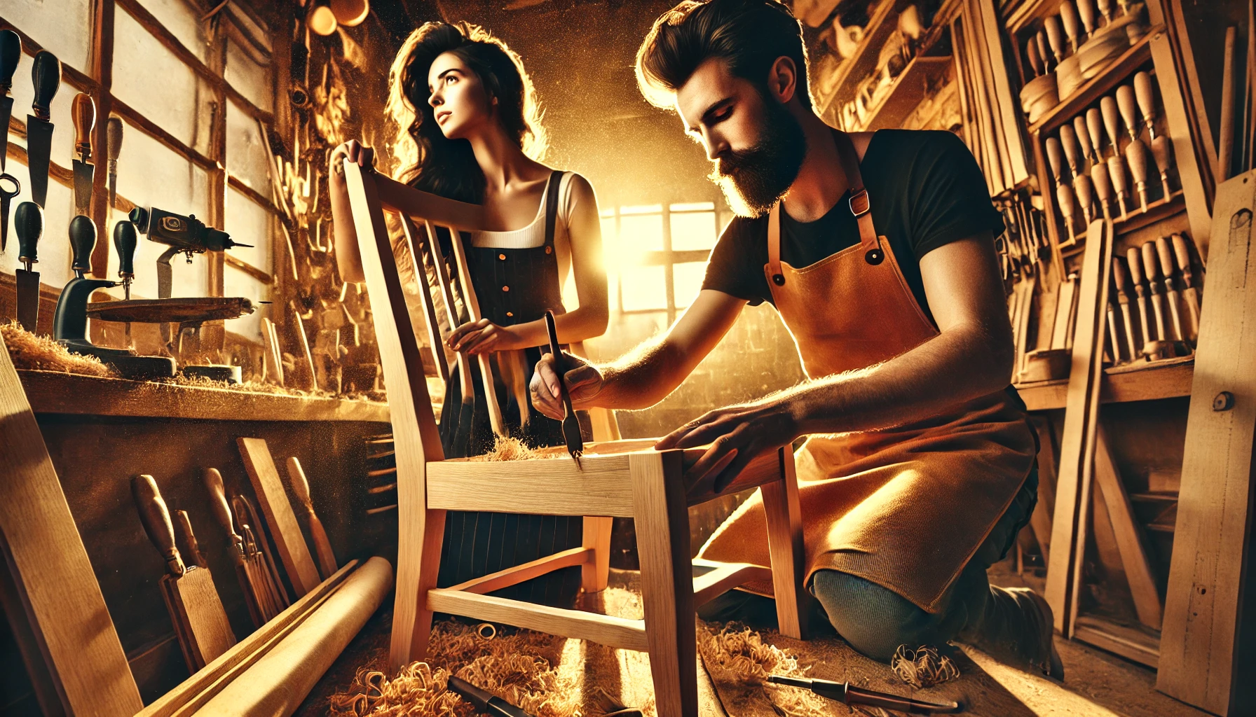 woodworking couple